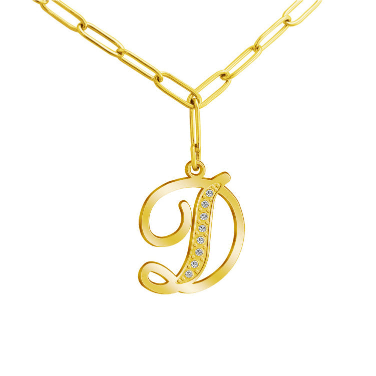 HOTROVLE 26 Letters Diamond Pendant