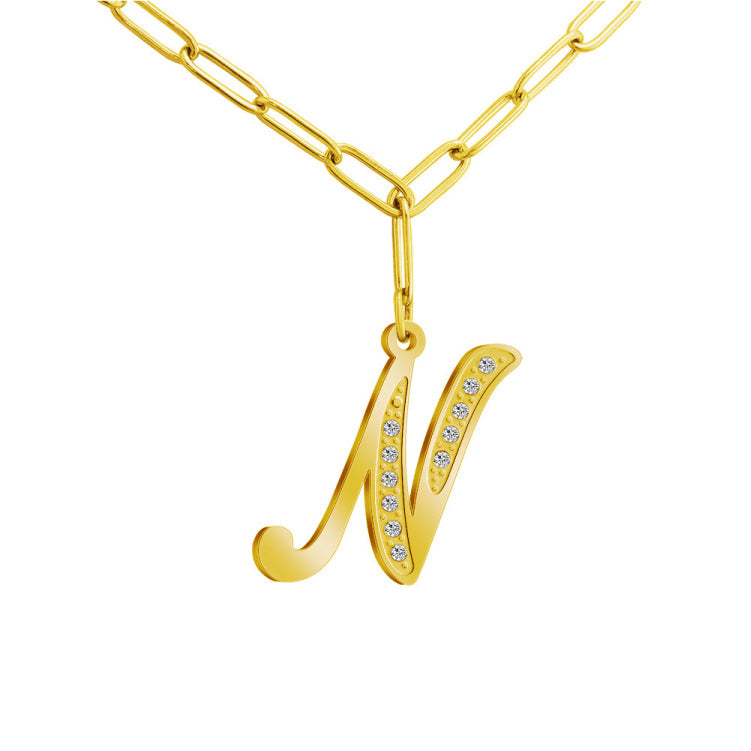 HOTROVLE 26 Letters Diamond Pendant