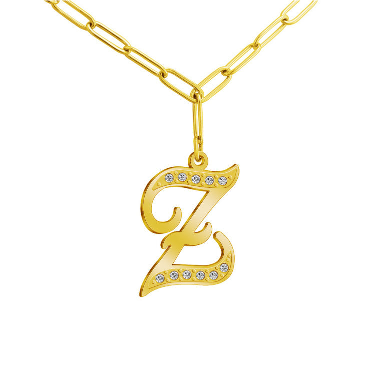 HOTROVLE 26 Letters Diamond Pendant