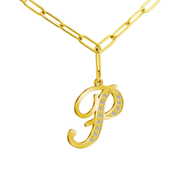 HOTROVLE 26 Letters Diamond Pendant