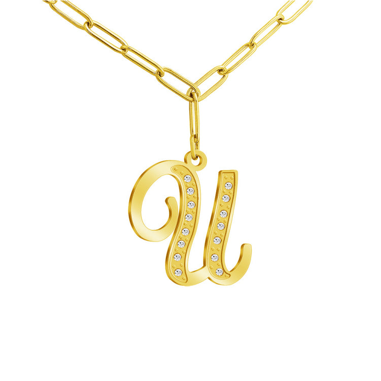 HOTROVLE 26 Letters Diamond Pendant