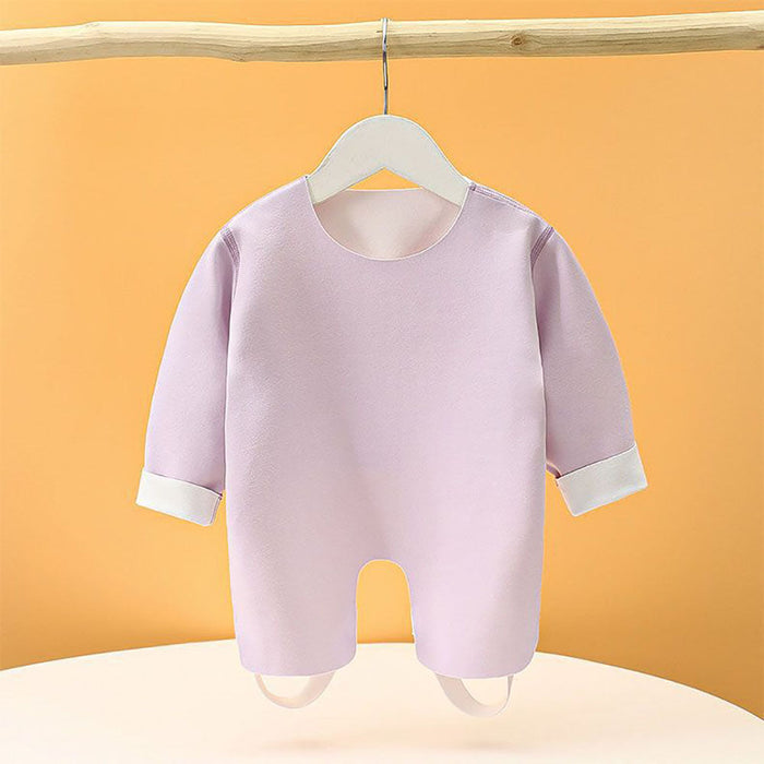 Long Sleeve Baby Bib with Attached Legs and Half Back German Fleece Available in Autumn/Winter Prevents Kicking Non-marking