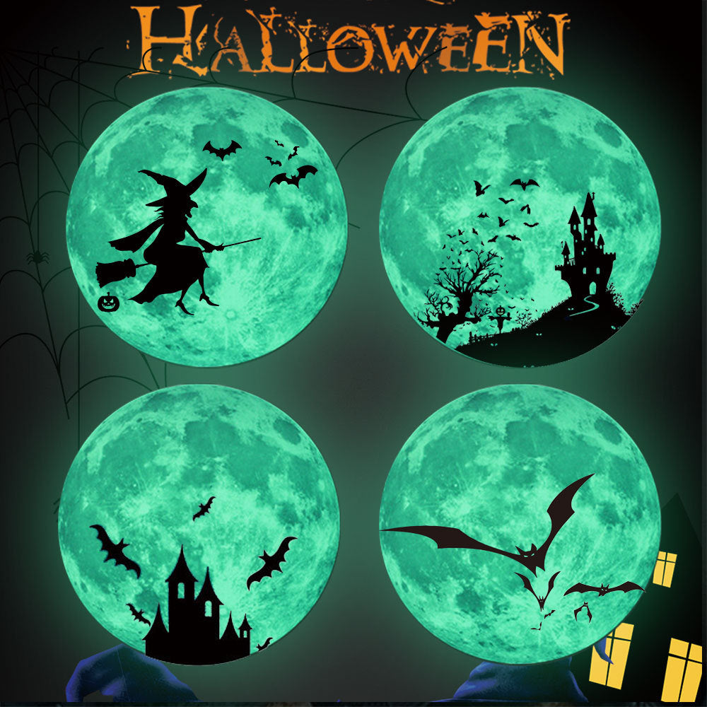 Halloween Raven Reaper Moon Glow-in-the-dark Sticker