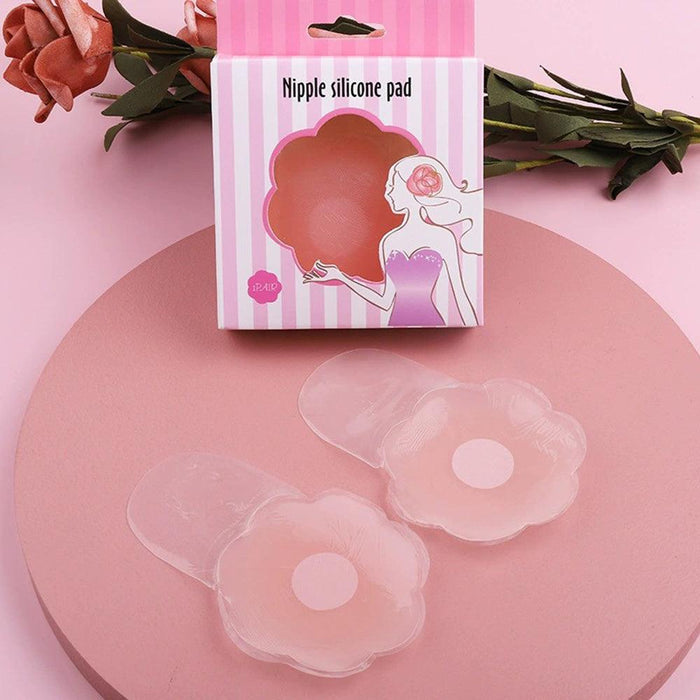 2 Pairs Of Silicone Floral Breast Patch Nipple Cover, Reusable Sticky Invisible Patch Silicone Cover Clothes