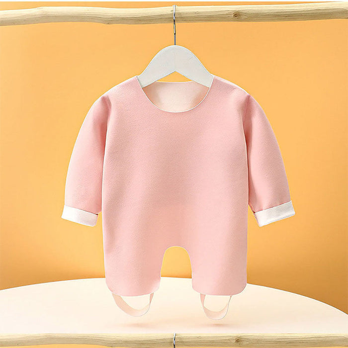 Long Sleeve Baby Bib with Attached Legs and Half Back German Fleece Available in Autumn/Winter Prevents Kicking Non-marking