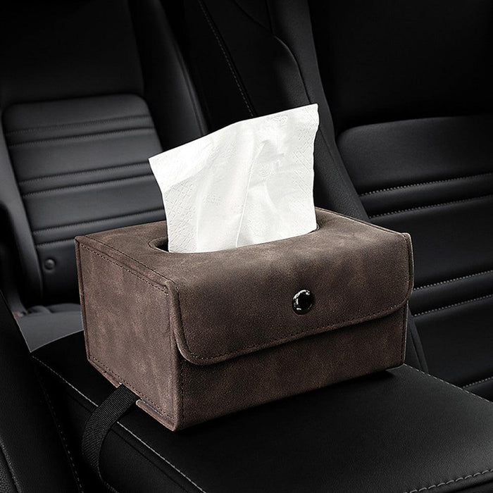 Car Tissue Box Non-slip Leather Car Tissue Box Accessories, With Elastic Band, Seat Back Paper Bag Folding Paragraph Home And Car Dual-use Type(CAR65）