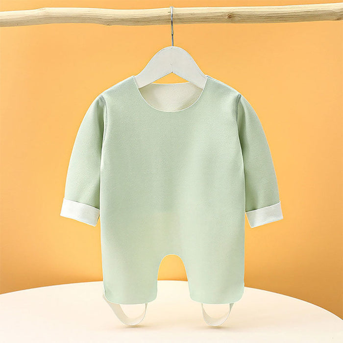 Long Sleeve Baby Bib with Attached Legs and Half Back German Fleece Available in Autumn/Winter Prevents Kicking Non-marking