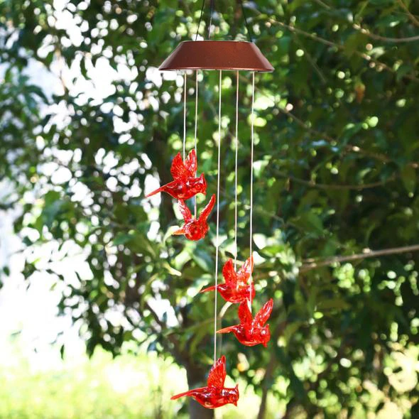 Red Bird Wind Chime Light