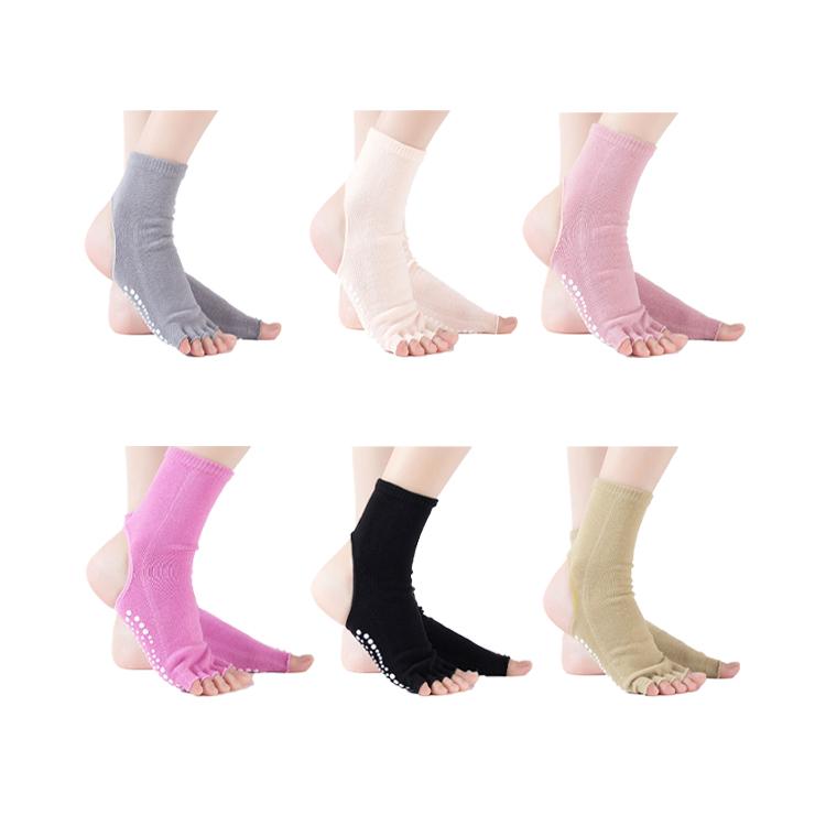 Open Toes Bare Heels Yoga Socks