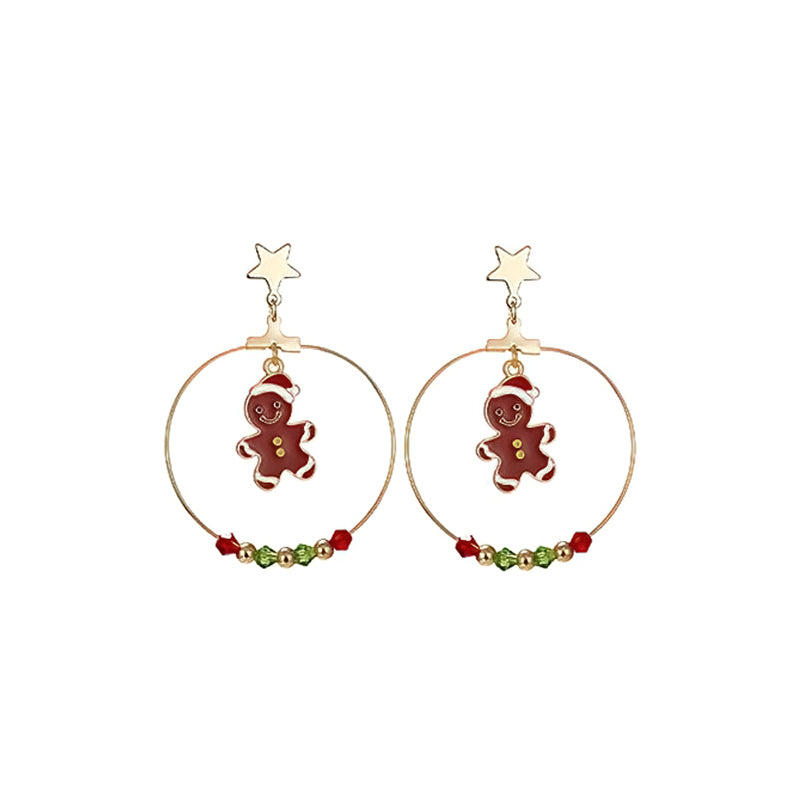 Gingerbread Man Christmas Earrings