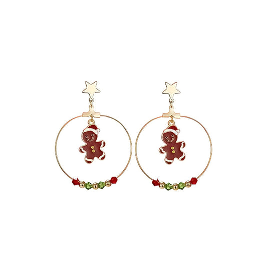 Gingerbread Man Christmas Earrings