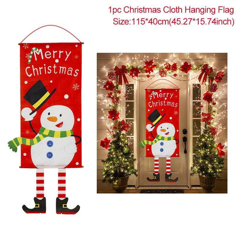 Merry Christmas Porch Door Banner Hanging Ornament 