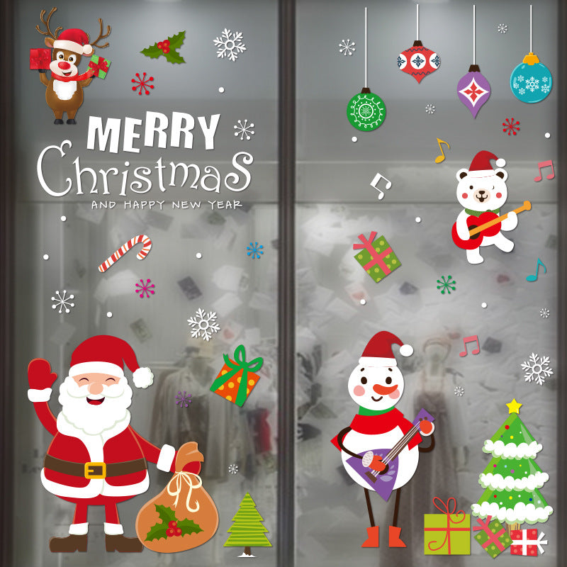 Christmas Glass Static Paste Color Window Display