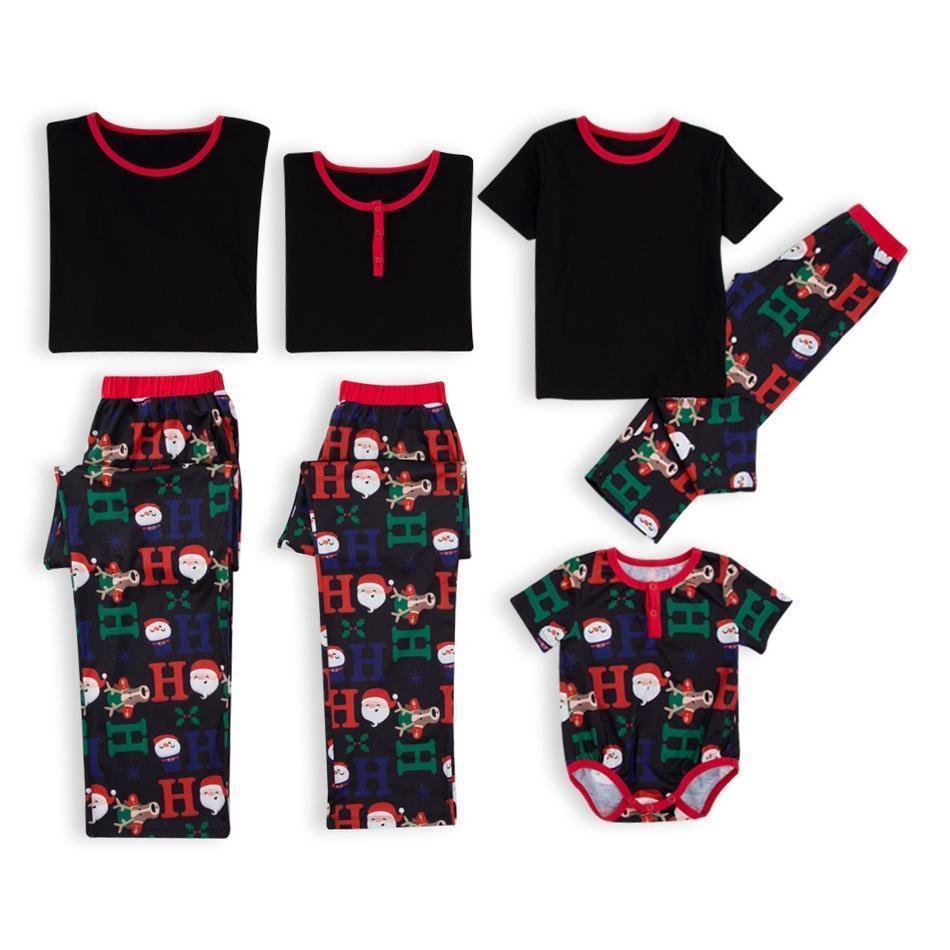 Christmas Cute Cartoon Santa Family Matching Pajamas Set