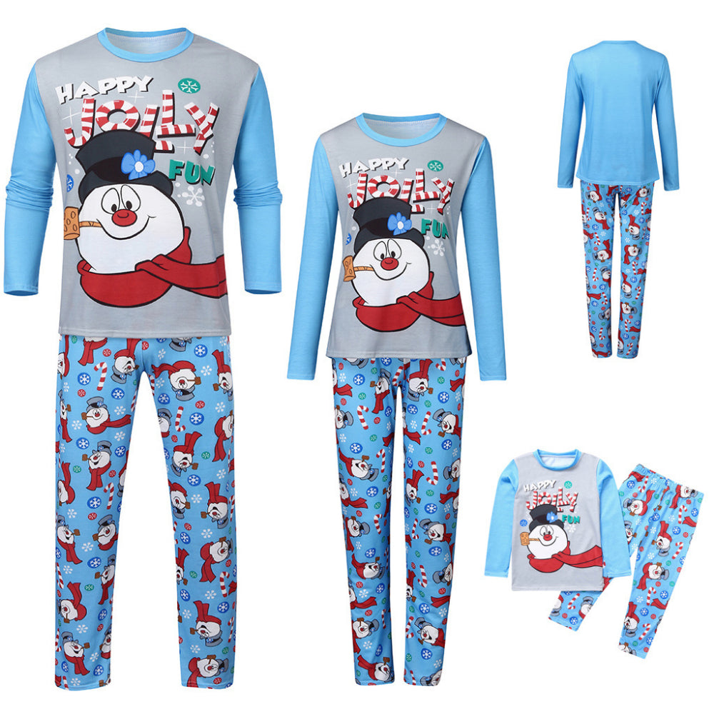 Christmas Snowman Print Parent-child Pajamas Set