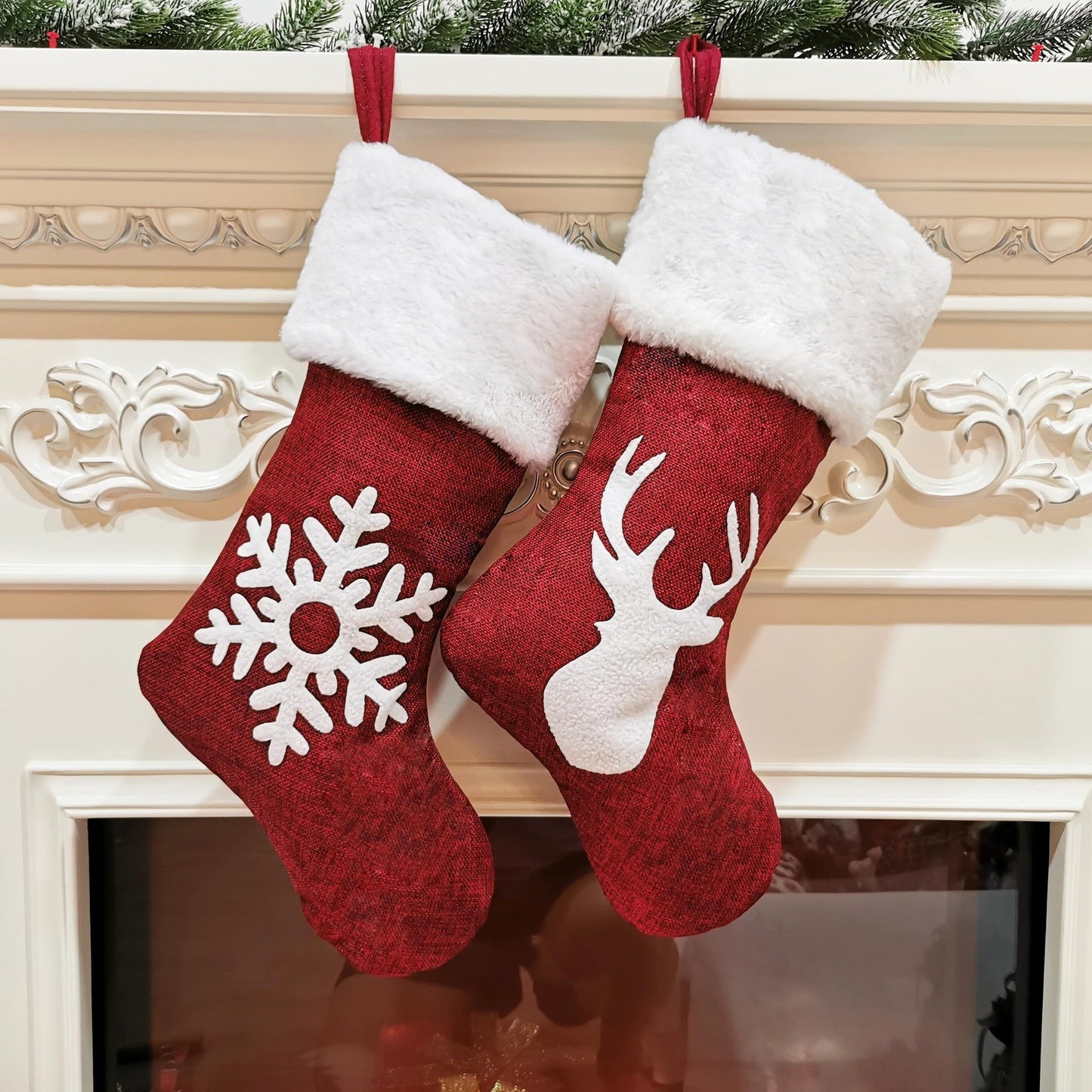 Christmas Decoration Socks Deer Pattern（4PCS）