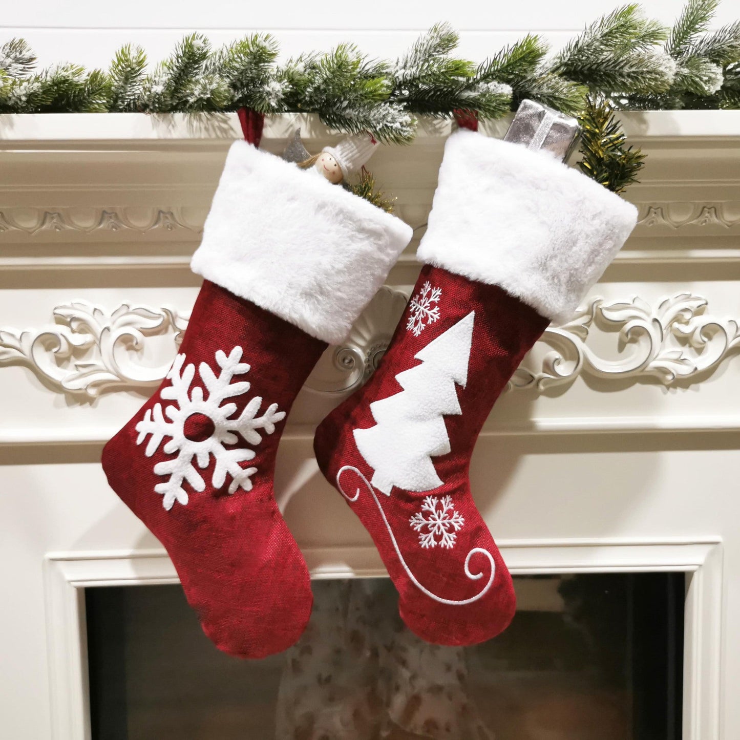 Christmas Decoration Socks Deer Pattern（4PCS）