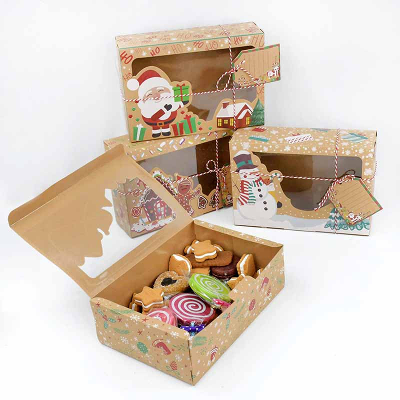 22/18cm Paper Gift Boxes Christmas Present Muffin Snacks Packaging Box 