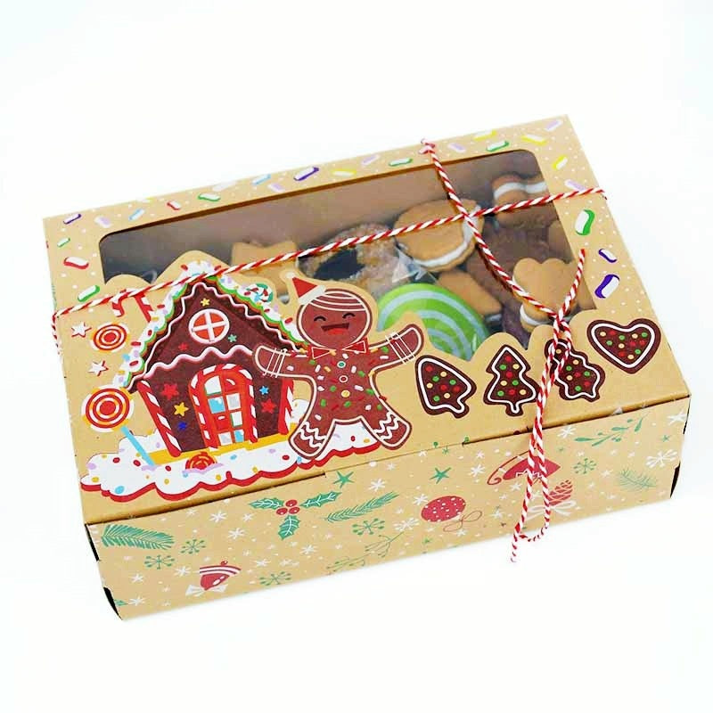 22/18cm Paper Gift Boxes Christmas Present Muffin Snacks Packaging Box 