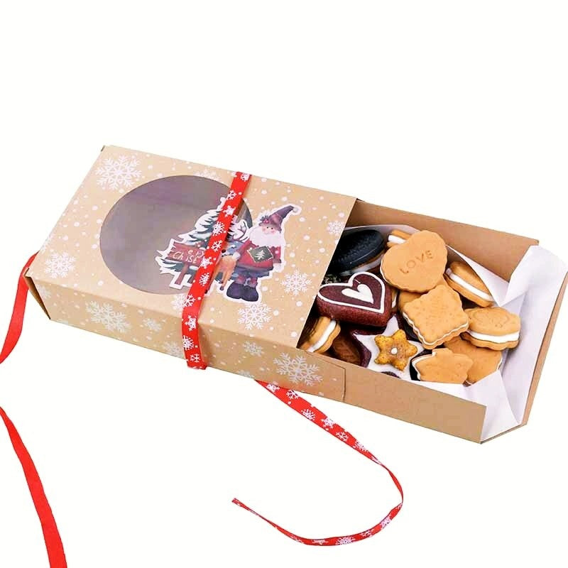 22/18cm Paper Gift Boxes Christmas Present Muffin Snacks Packaging Box 