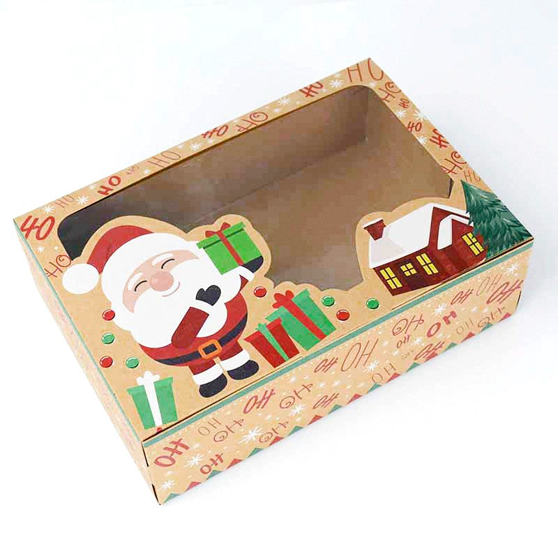 22/18cm Paper Gift Boxes Christmas Present Muffin Snacks Packaging Box 