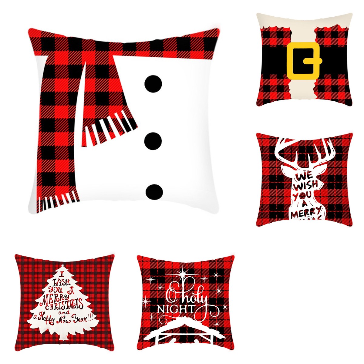 Christmas Decorative Pillowcase 18x18 Inches (5 PCS)