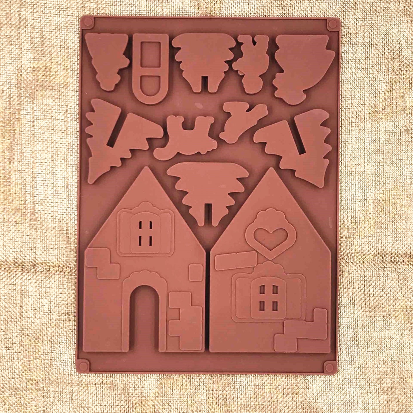 Christmas House Silicone Chocolate Mold, Fondant Mold