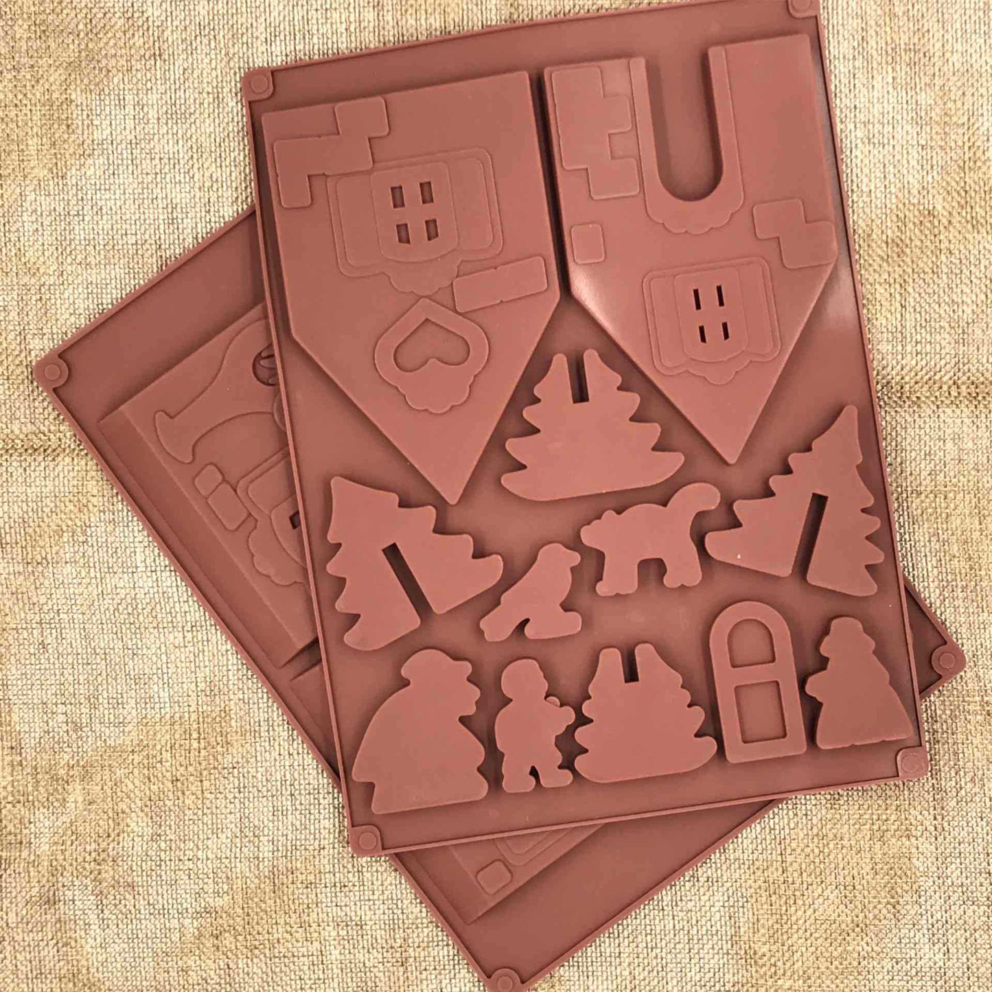 Christmas House Silicone Chocolate Mold, Fondant Mold