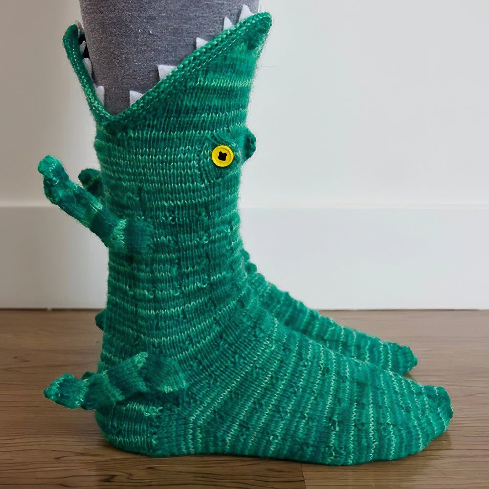 Knit Crocodile Socks