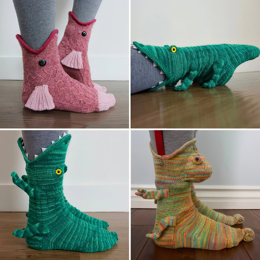 Knit Crocodile Socks