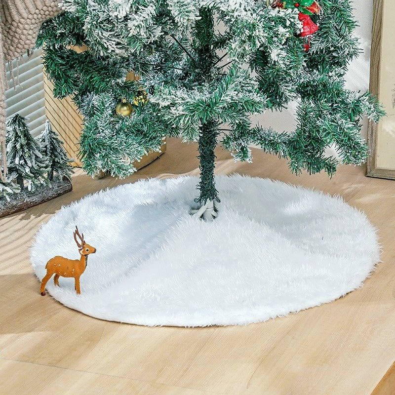 Long Hair White Christmas Tree Skirt