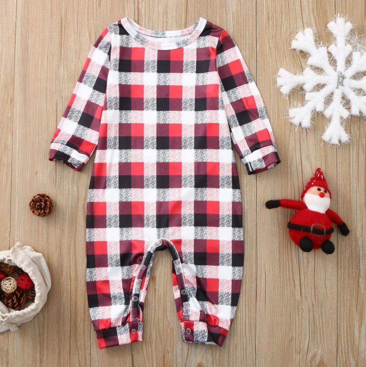 Family Matching Reindeer Buffalo Plaid Pajamas Set