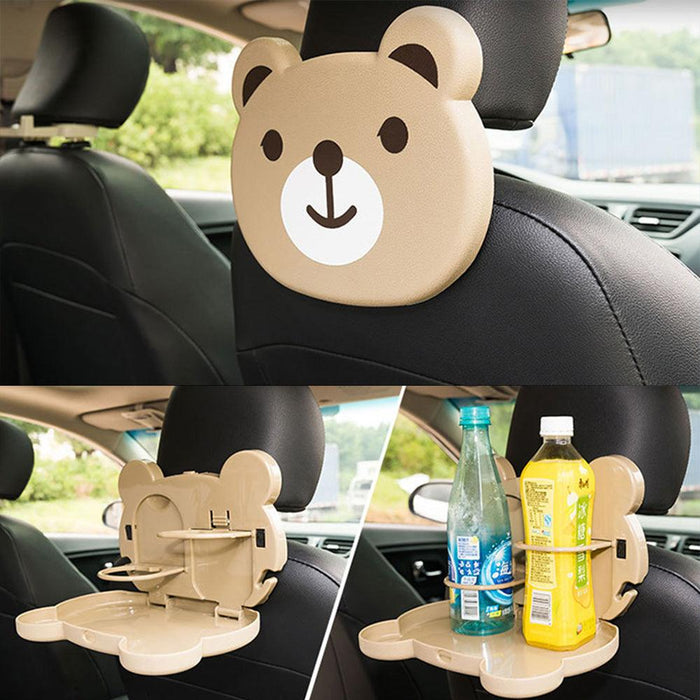 Folding Car Back Seat Table Plastic Drink Food Rack Cup Holder Tray Stand Desk (CAR105)