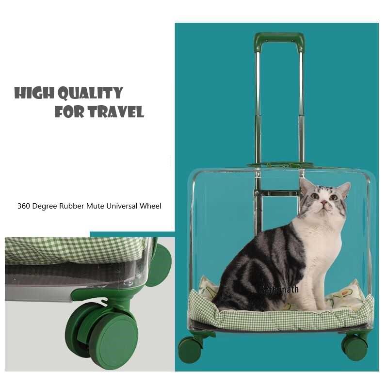 50%OFF ROUND TRANSPARENT PET TROLLEY CASE