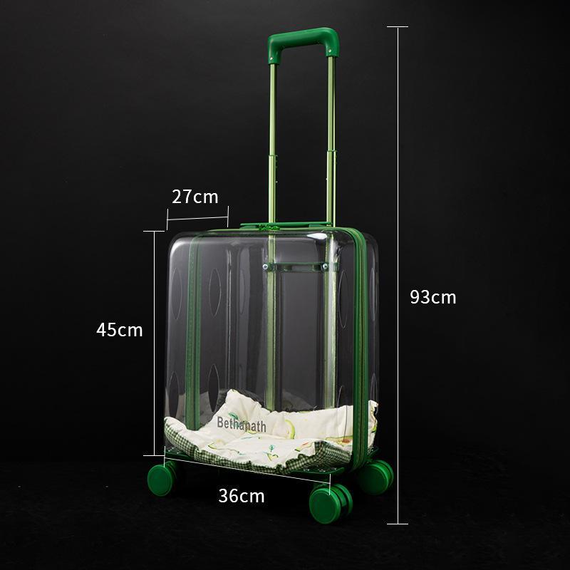 50%OFF ROUND TRANSPARENT PET TROLLEY CASE