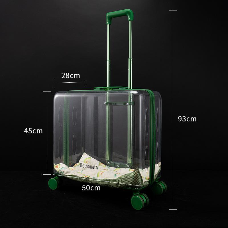 50%OFF ROUND TRANSPARENT PET TROLLEY CASE