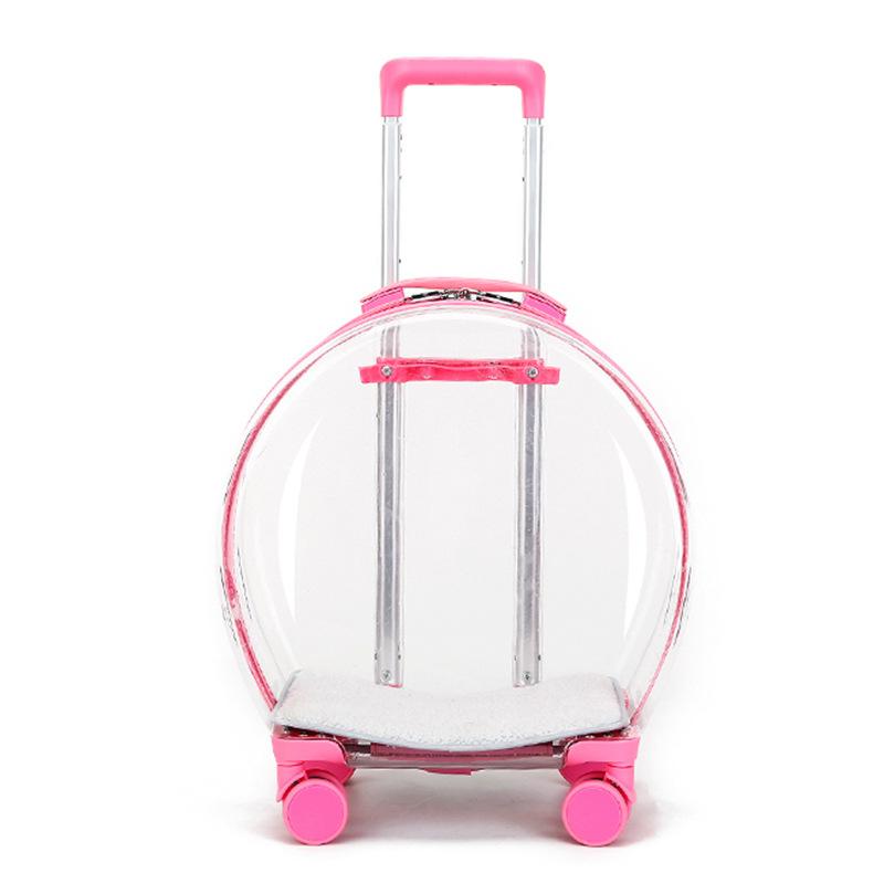 50%OFF ROUND TRANSPARENT PET TROLLEY CASE