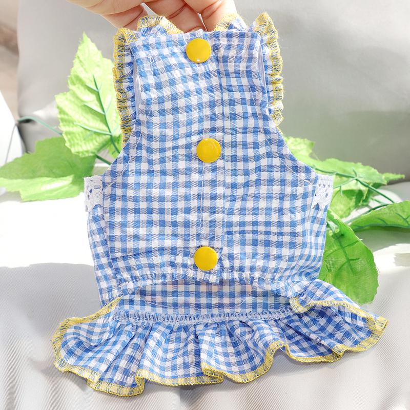 SMALL-DOG PLAID PRINCESS DRESS