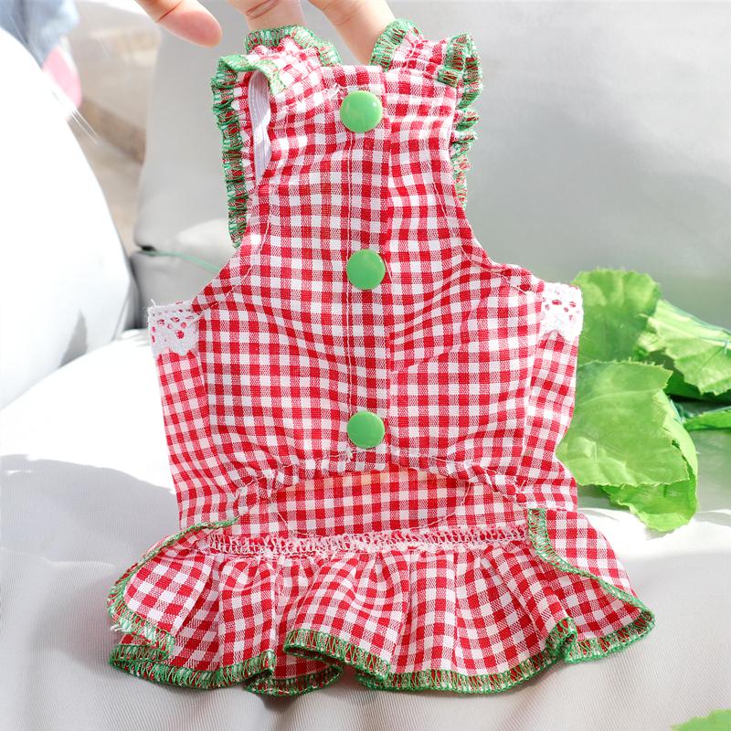 SMALL-DOG PLAID PRINCESS DRESS