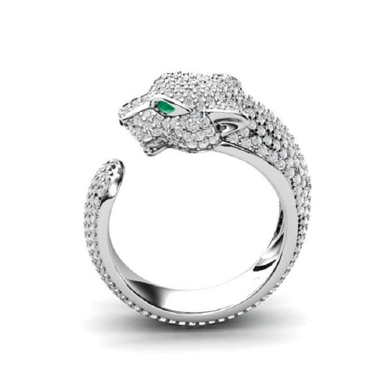 Leopard Head Full Diamond Ring