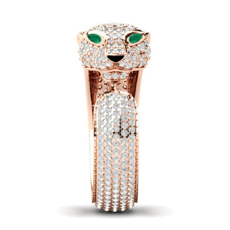 Leopard Head Full Diamond Ring