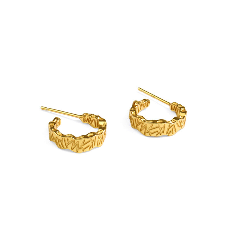 C-shaped Texture Earrings